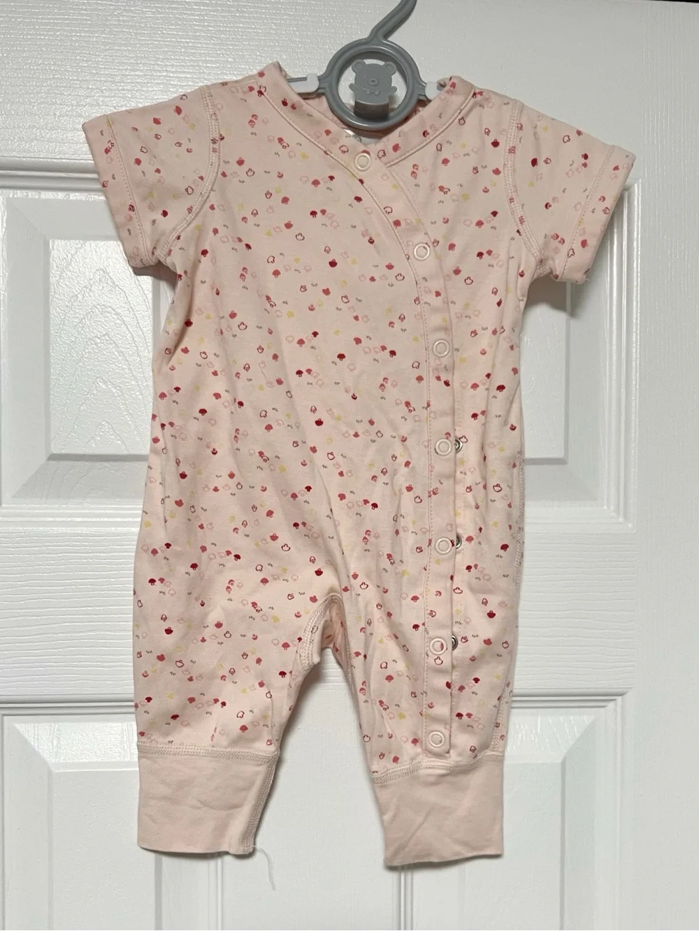 Hanna Andersson Baby Romper 50 0-3M Pink Tiny Mushroom Print
